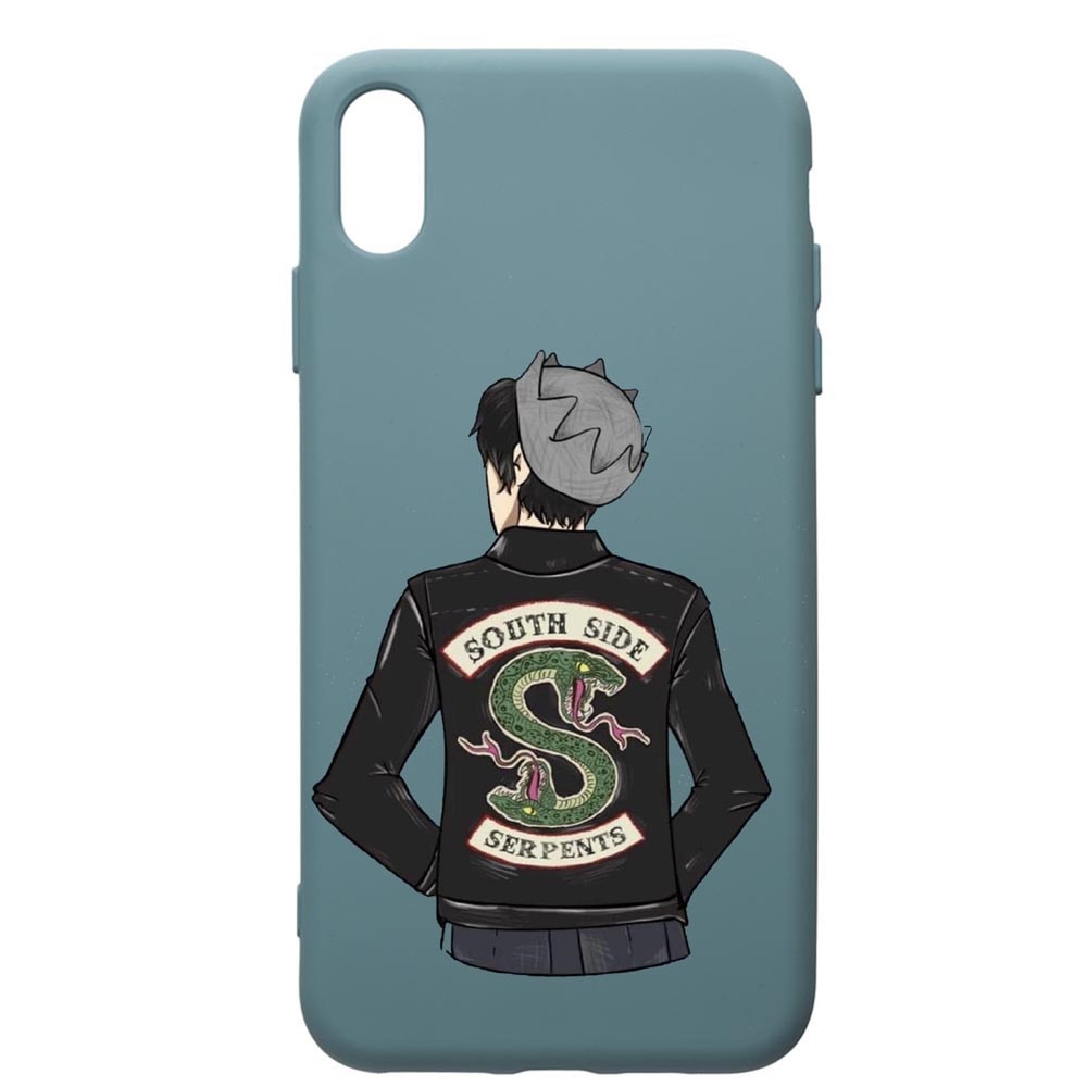 Husa Premium Silicon Compatibila Cu Apple iPhone XS Max, Riverdale - South Side Serpents, cu interiorul din material textil, protectie camera, Cornflower, PCF619