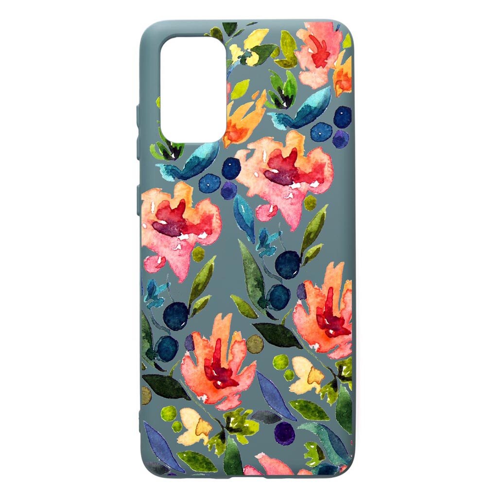 Husa Premium Silicon Compatibila Cu Samsung Galaxy S20 Plus, Flowers Spring, cu interiorul din material textil, protectie camera, Cornflower, PCF628