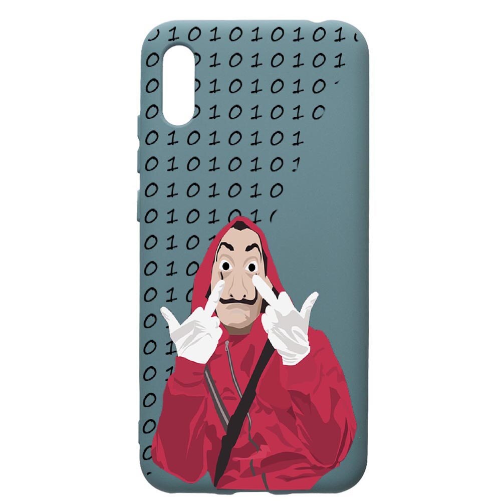Husa Premium Silicon Compatibila Cu Huawei Y6 2019, La Casa De Papel, cu interiorul din material textil, protectie camera, Cornflower, PCF297
