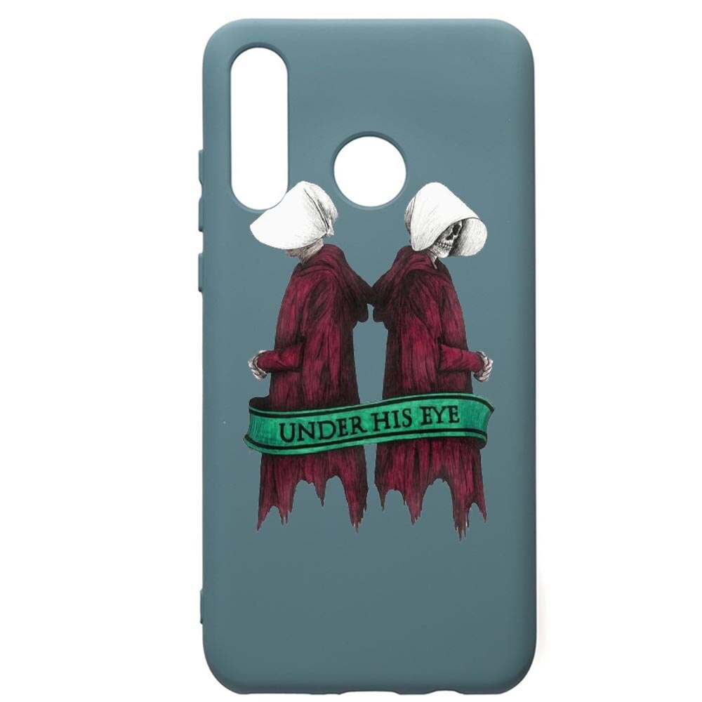 Husa Premium Silicon Compatibila Cu Huawei P30 Lite, The Handmaid's Tale, cu interiorul din material textil, protectie camera, Cornflower, PCF291