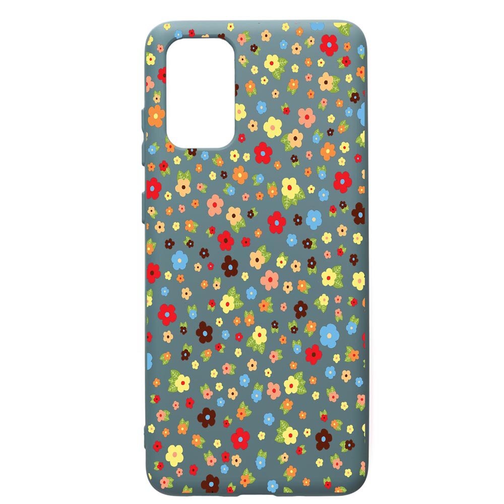 Husa Premium Silicon Compatibila Cu Samsung Galaxy S20 Plus, Happy Flowers, cu interiorul din material textil, protectie camera, Cornflower, PCF501