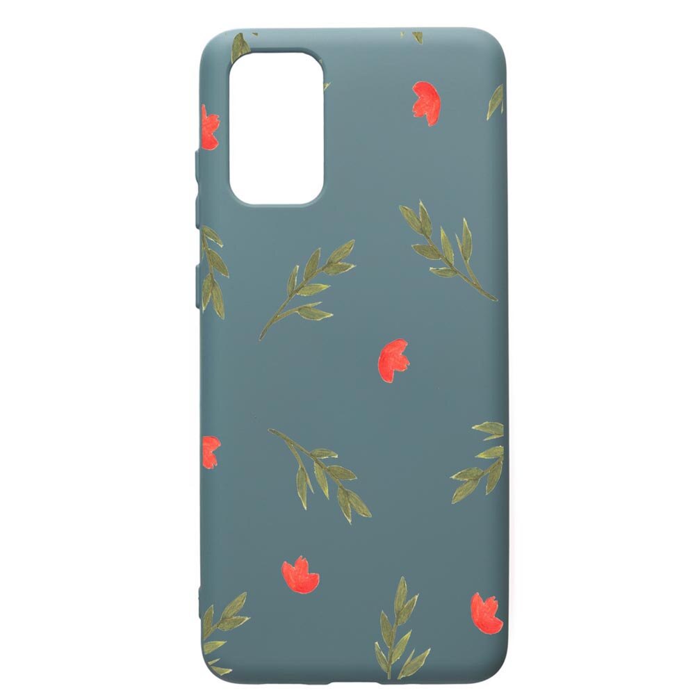 Husa Premium Silicon Compatibila Cu Samsung Galaxy S20 Plus, Flowers, cu interiorul din material textil, protectie camera, Cornflower, PCF516