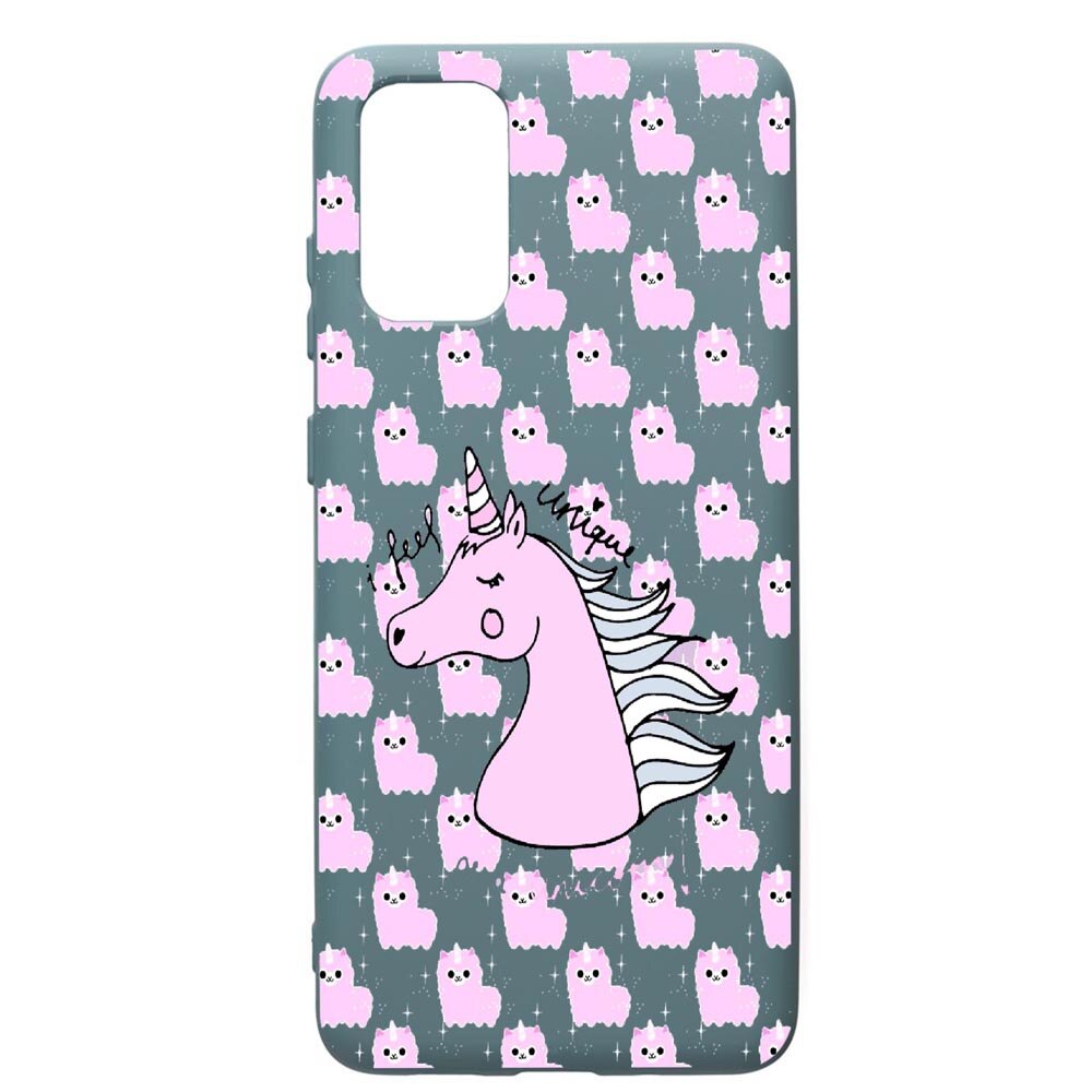 Husa Premium Silicon Compatibila Cu Samsung Galaxy S20 Plus, Unicorn I Feel Unique, cu interiorul din material textil, protectie camera, Cornflower, PCF521
