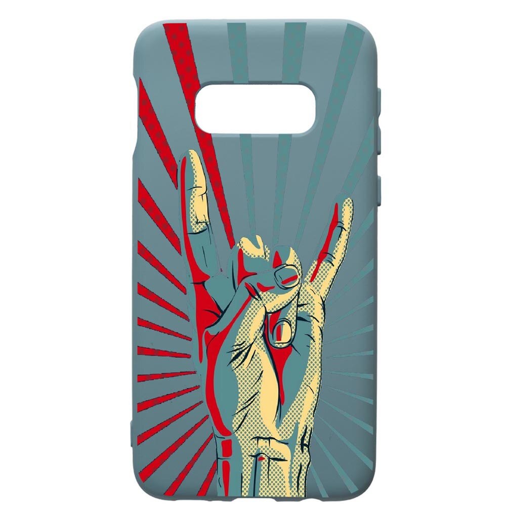 Husa Premium Silicon Compatibila Cu Samsung Galaxy S10, Rock, cu interiorul din material textil, protectie camera, Cornflower, PCF530