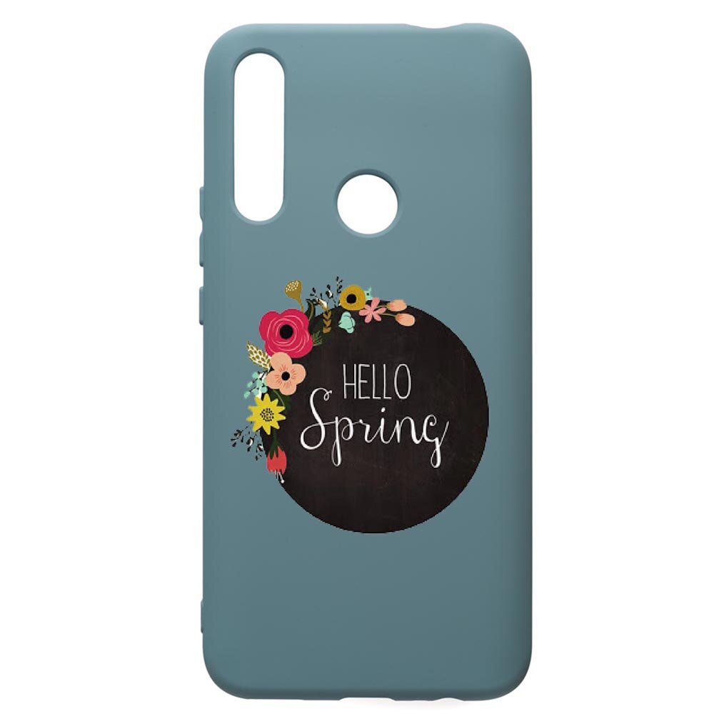 Husa Premium Silicon Compatibila Cu Huawei Y7 2019, Hello Spring, cu interiorul din material textil, protectie camera, Cornflower, PCF684