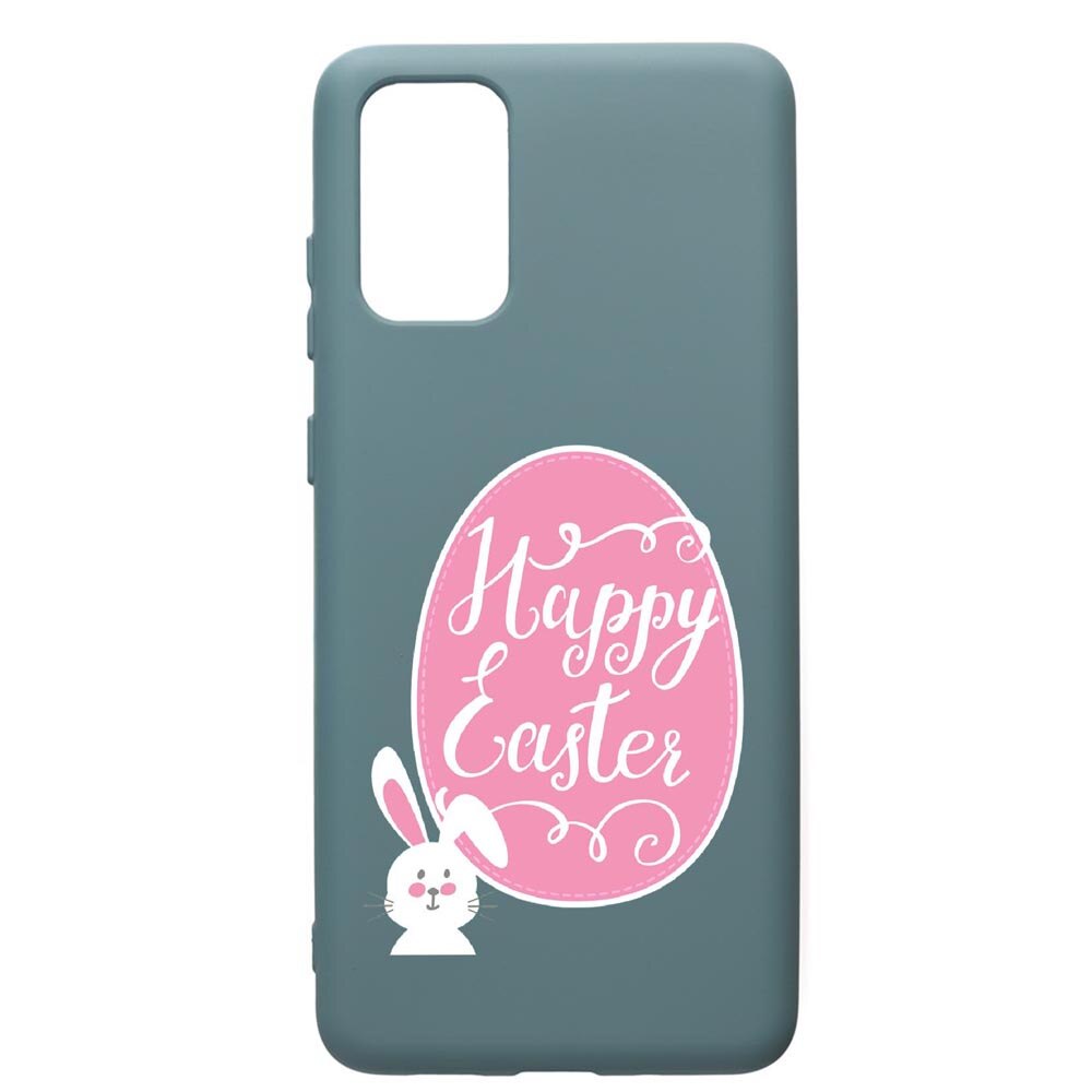 Husa Premium Silicon Compatibila Cu Samsung Galaxy S20 Plus, Happy Easter, cu interiorul din material textil, protectie camera, Cornflower, PCF689