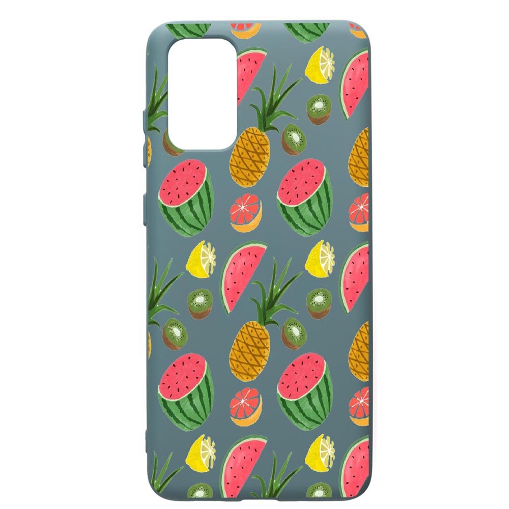 Husa Premium Silicon Compatibila Cu Samsung Galaxy S20 Plus, Ananas, cu interiorul din material textil, protectie camera, Cornflower, PCF666