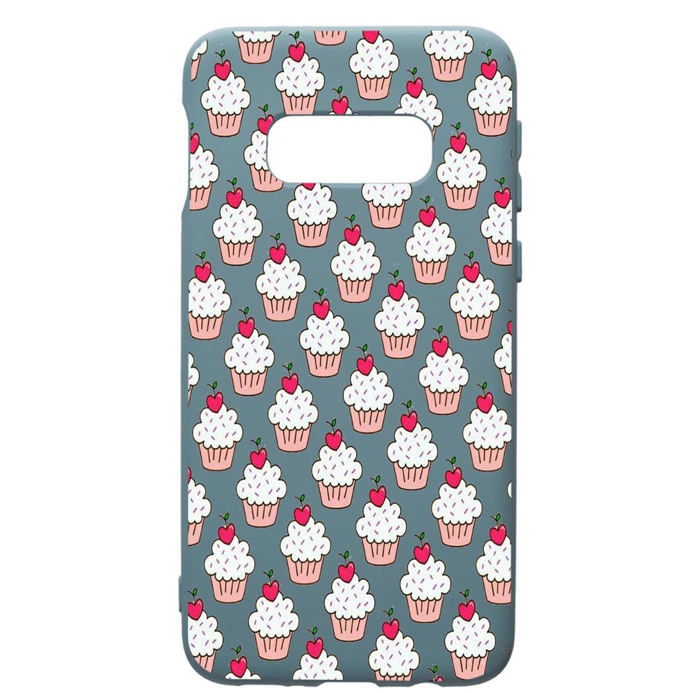 Husa Premium Silicon Compatibila Cu Samsung Galaxy S10, Muffins, cu interiorul din material textil, protectie camera, Cornflower, PCF668