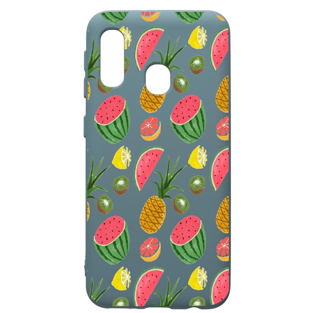 Husa Premium Silicon Compatibila Cu Samsung Galaxy A20E, Ananas, cu interiorul din material textil, protectie camera, Cornflower, PCF666