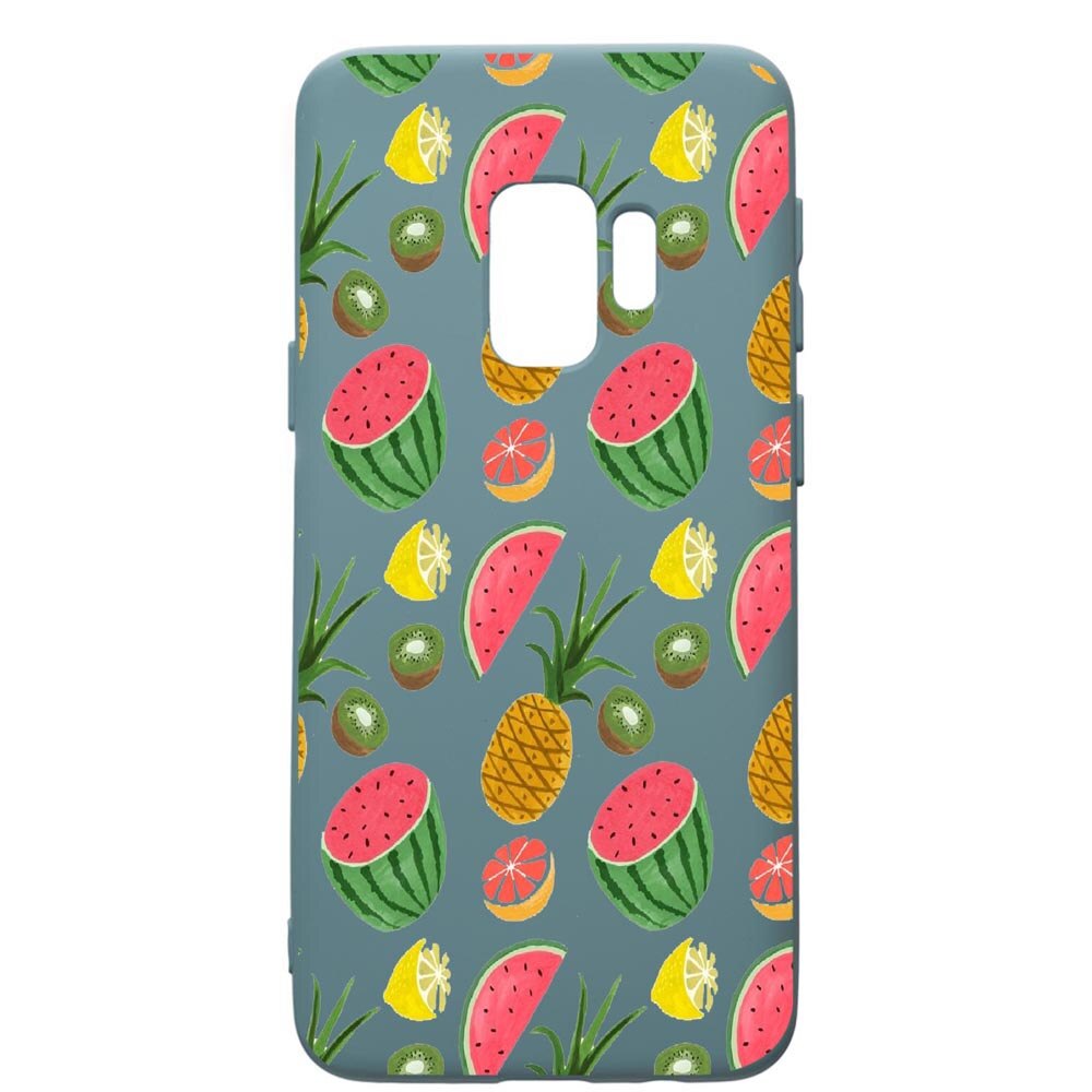 Husa Premium Silicon Compatibila Cu Samsung Galaxy S9, Ananas, cu interiorul din material textil, protectie camera, Cornflower, PCF666