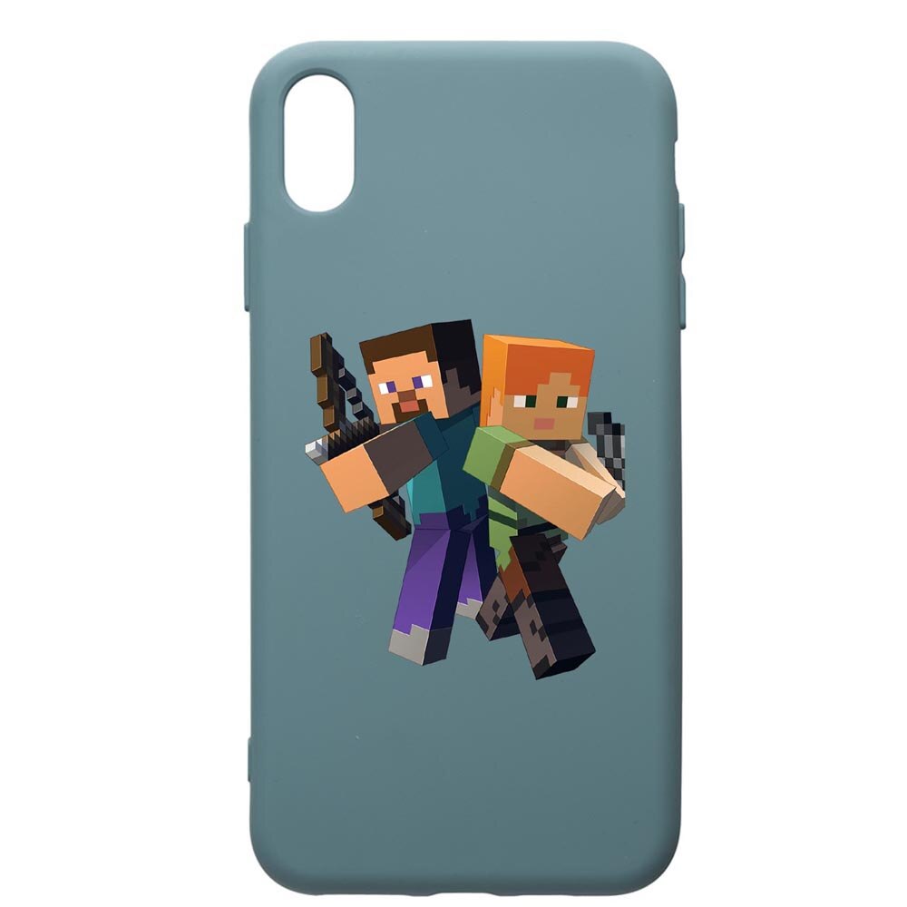 Husa Premium Silicon Compatibila Cu Huawei Y5 2019, Minecraft, cu interiorul din material textil, protectie camera, Cornflower, PCF728