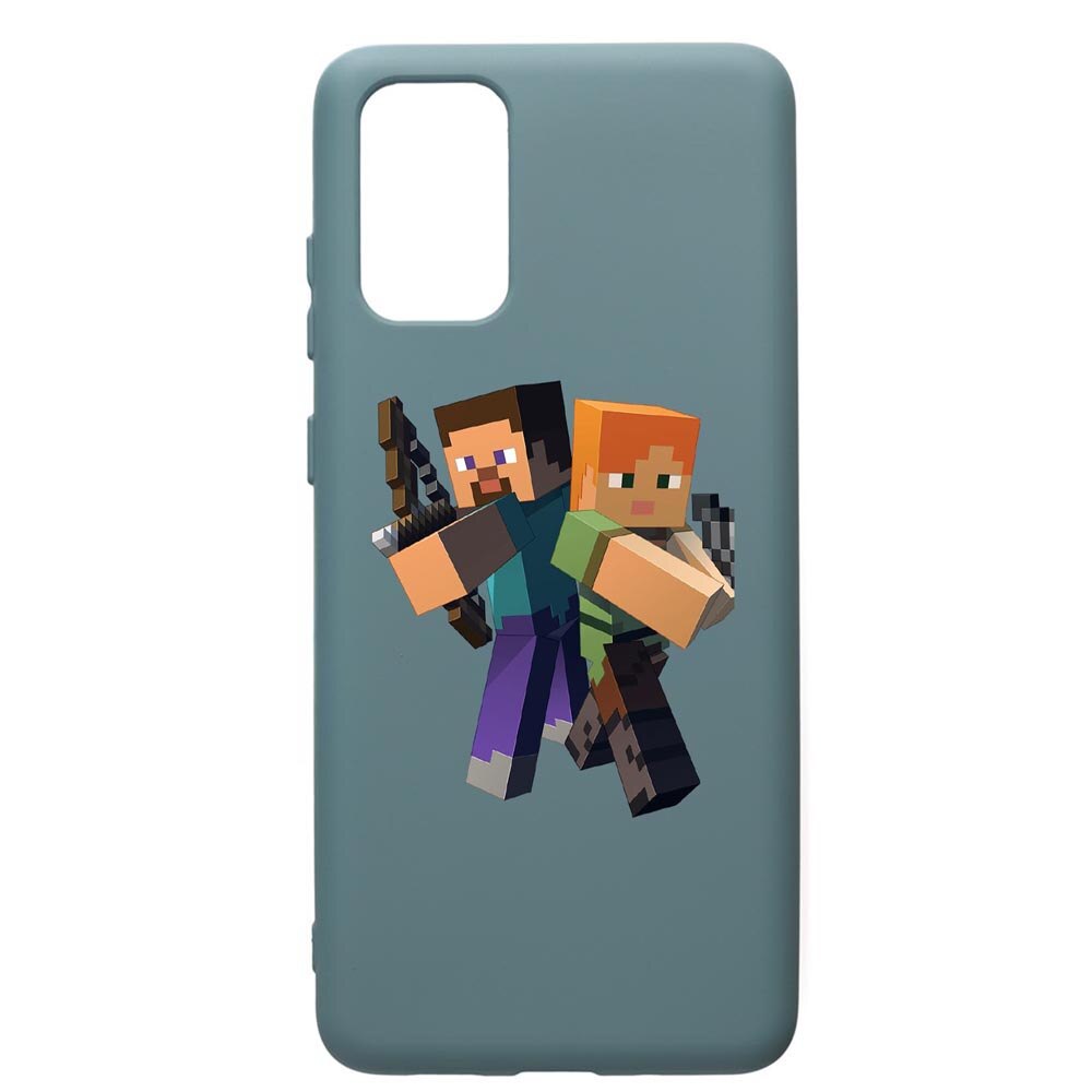 Husa Premium Silicon Compatibila Cu Samsung Galaxy S20 Plus, Minecraft, cu interiorul din material textil, protectie camera, Cornflower, PCF728