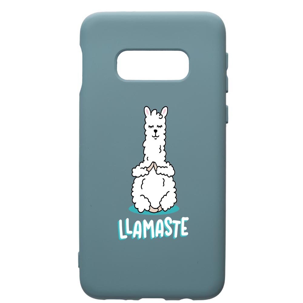 Husa Premium Silicon Compatibila Cu Samsung Galaxy S10, Llamaste, cu interiorul din material textil, protectie camera, Cornflower, PCF590