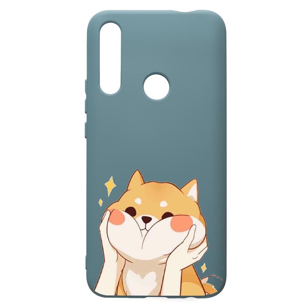 Husa Premium Silicon Compatibila Cu Huawei Y7 2019, Sweet Cat, cu interiorul din material textil, protectie camera, Cornflower, PCF596