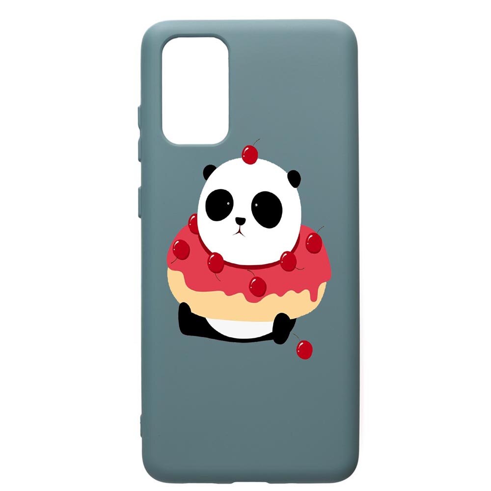 Husa Premium Silicon Compatibila Cu Samsung Galaxy S20 Plus, Sweet Panda, cu interiorul din material textil, protectie camera, Cornflower, PCF585
