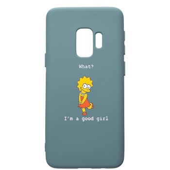 Husa Premium Silicon Compatibila Cu Samsung Galaxy S9, Lisa - I'm a good girl, cu interiorul din material textil, protectie camera, Cornflower, PCF591 Husa Premium Silicon Compatibila Cu Samsung Galaxy S9, Lisa - I'm a good girl, cu interiorul din material textil, protectie camera, Cornflower, PCF591