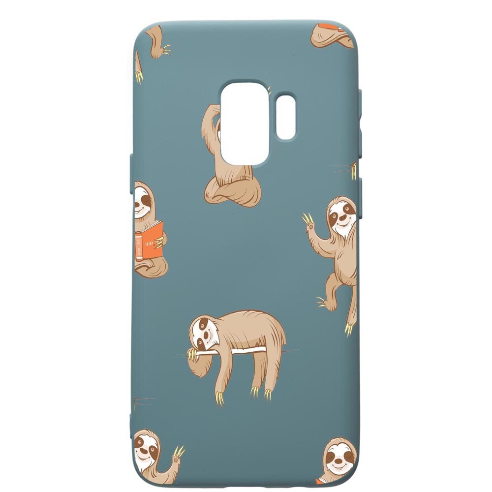 Husa Premium Silicon Compatibila Cu Samsung Galaxy S9, Keep Calm - Be lazy, cu interiorul din material textil, protectie camera, Cornflower, PCF598