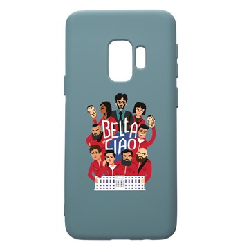 Husa Premium Silicon Compatibila Cu Samsung Galaxy S9, La Casa De Papel Ciao Bella, cu interiorul din material textil, protectie camera, Cornflower, PCF718 Husa Premium Silicon Compatibila Cu Samsung Galaxy S9, La Casa De Papel Ciao Bella, cu interiorul din material textil, protectie camera, Cornflower, PCF718