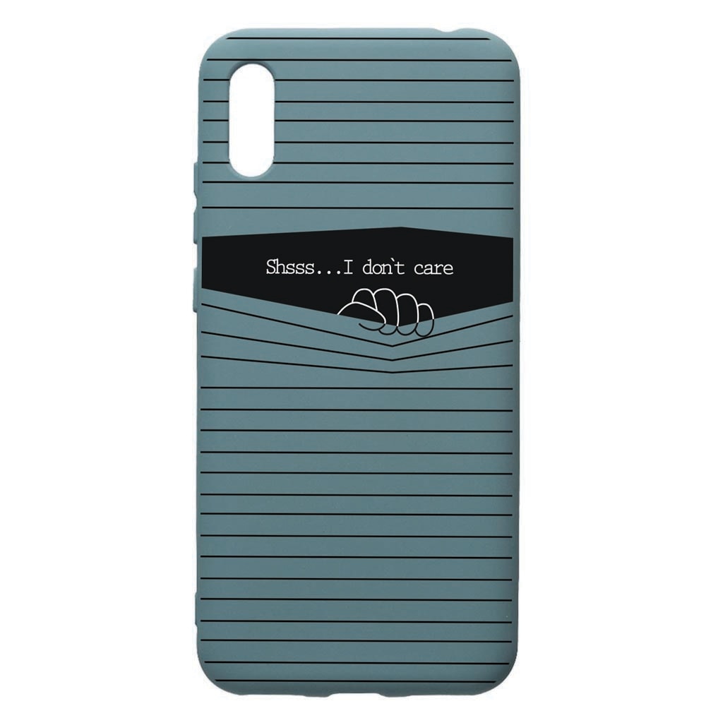 Husa Premium Silicon Compatibila Cu Huawei Y6 2019, I Dont Caref, cu interiorul din material textil, protectie camera, Cornflower, PCF36