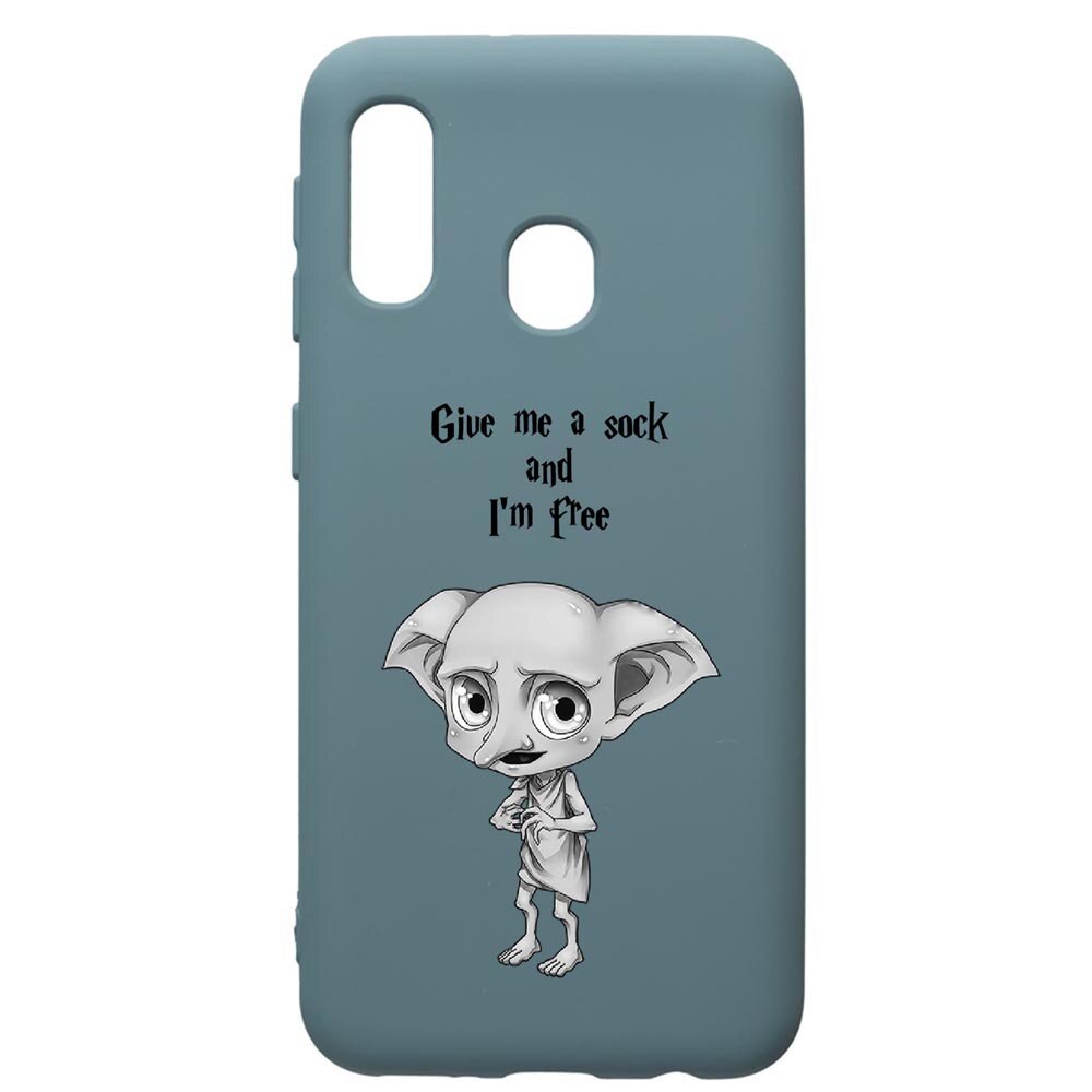 Husa Premium Silicon Compatibila Cu Samsung Galaxy A20E, Dobby, cu interiorul din material textil, protectie camera, Cornflower, PCF31
