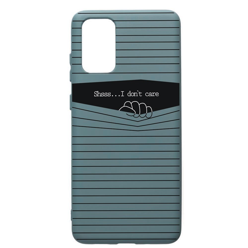 Husa Premium Silicon Compatibila Cu Samsung Galaxy S20 Plus, I Dont Caref, cu interiorul din material textil, protectie camera, Cornflower, PCF36