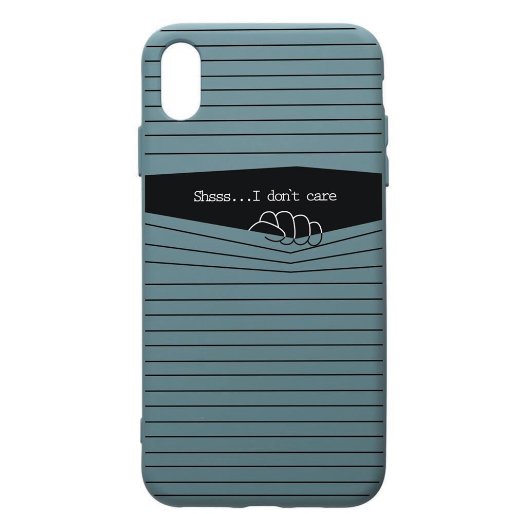 Husa Premium Silicon Compatibila Cu Apple iPhone XS Max, I Dont Caref, cu interiorul din material textil, protectie camera, Cornflower, PCF36