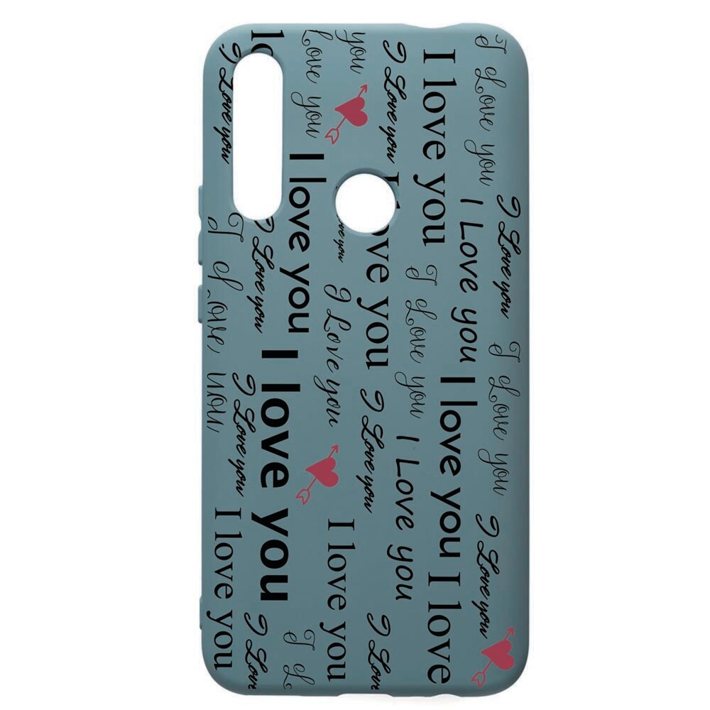 Husa Premium Silicon Compatibila Cu Huawei Y7 2019, Love You, cu interiorul din material textil, protectie camera, Cornflower, PCF40