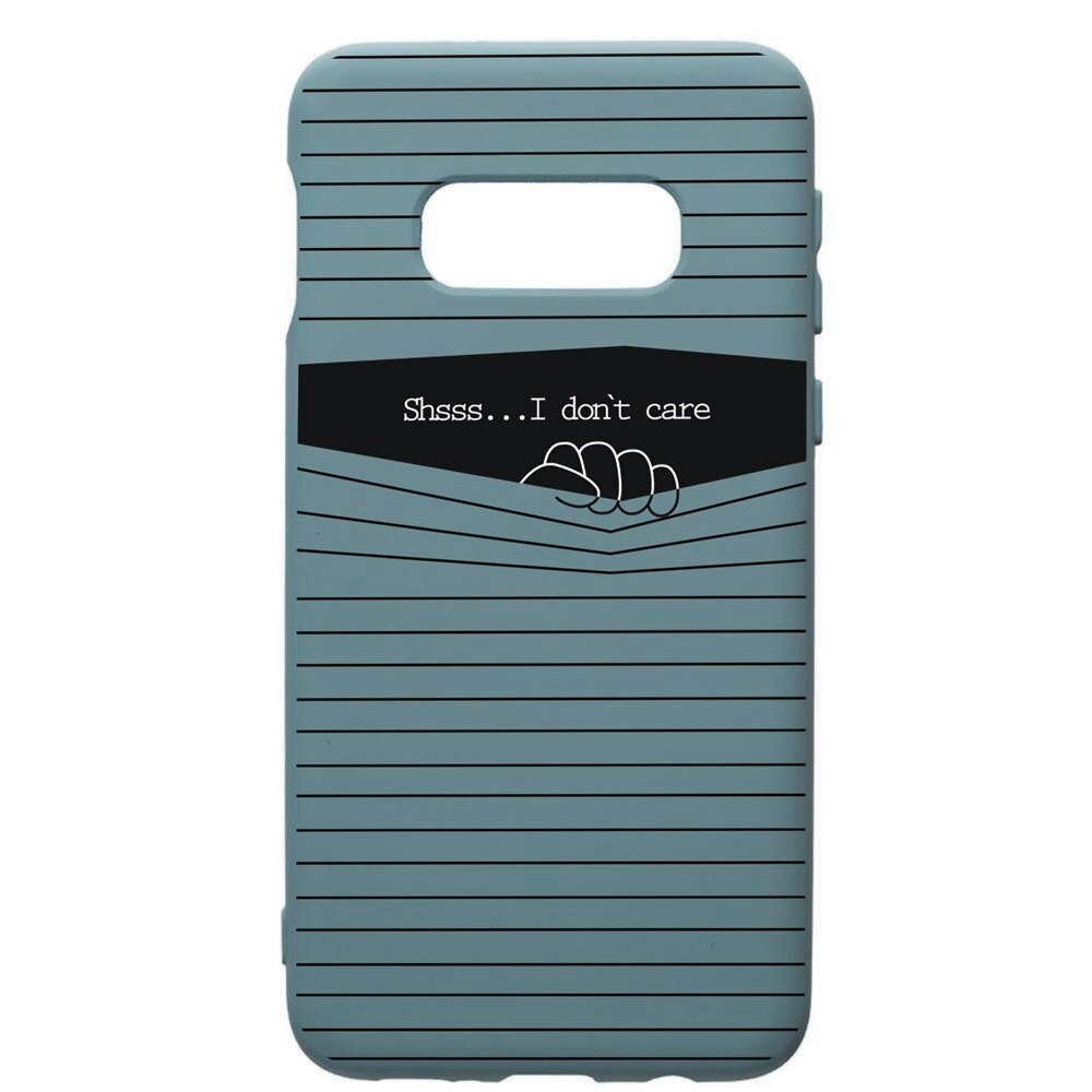 Husa Premium Silicon Compatibila Cu Samsung Galaxy S10, I Dont Caref, cu interiorul din material textil, protectie camera, Cornflower, PCF36