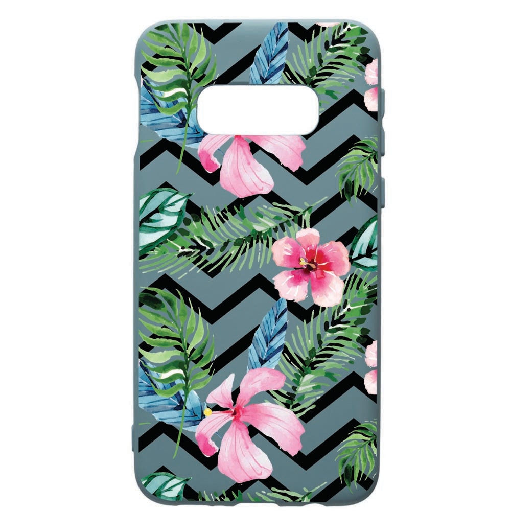 Husa Premium Silicon Compatibila Cu Samsung Galaxy S10E, Tropical, cu interiorul din material textil, protectie camera, Cornflower, PCF49