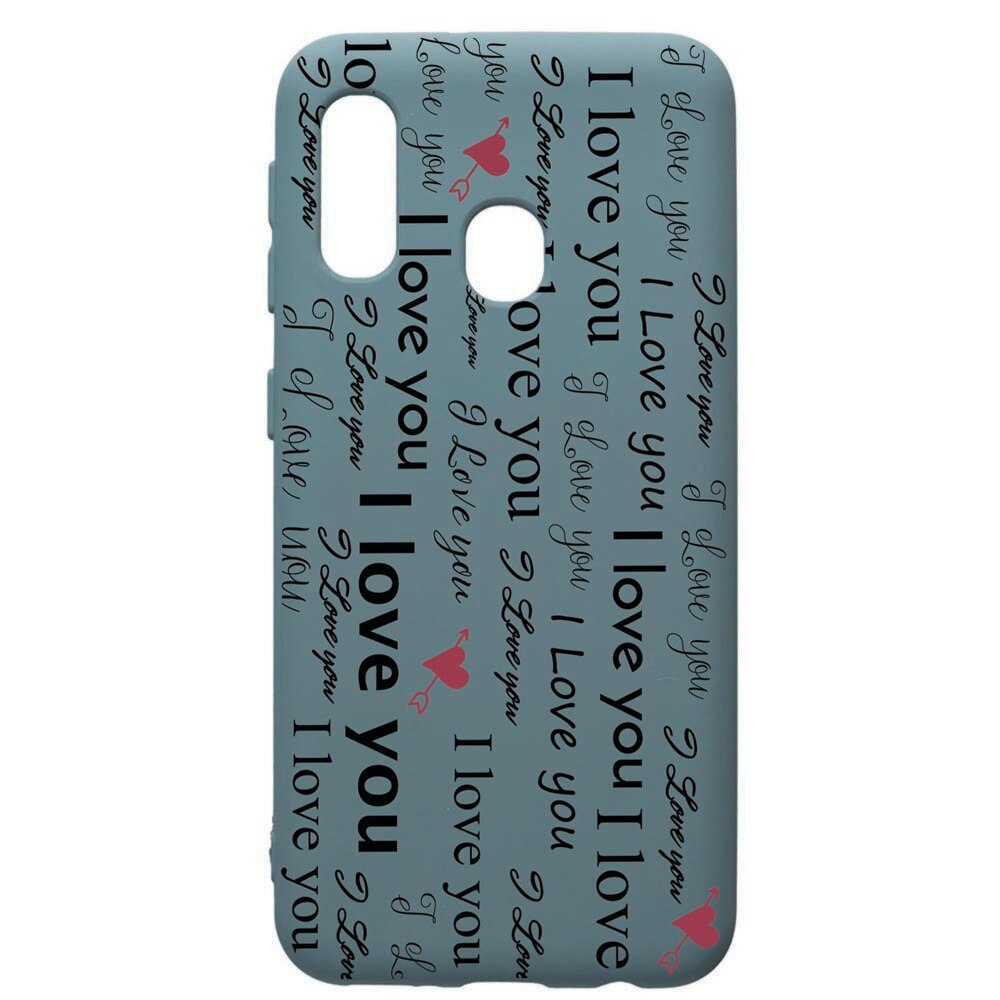 Husa Premium Silicon Compatibila Cu Samsung Galaxy A20E, Love You, cu interiorul din material textil, protectie camera, Cornflower, PCF40