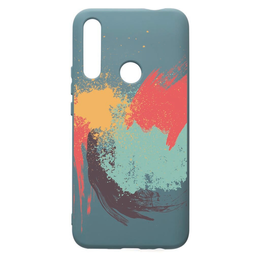 Husa Premium Silicon Compatibila Cu Huawei P Smart Z, Painting, cu interiorul din material textil, protectie camera, Cornflower, PCF44