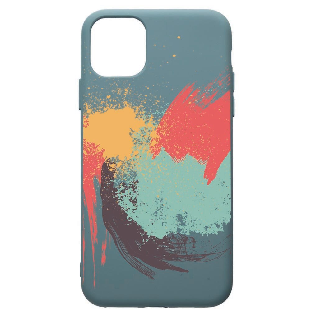 Husa Premium Silicon Compatibila Cu Apple iPhone 11 Pro Max, Painting, cu interiorul din material textil, protectie camera, Cornflower, PCF44