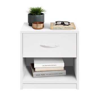 Noptiera Kring Hamar, 39x41x28 cm, culoare alb, 1 sertar , 1 spatiu depozitare Noptiera Kring Hamar, 39x41x28 cm, culoare alb, 1 sertar , 1 spatiu depozitare