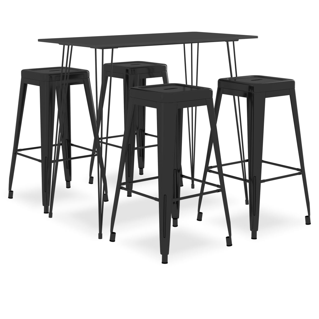 Set mobilier de bar, 5 piese, negru 3057373