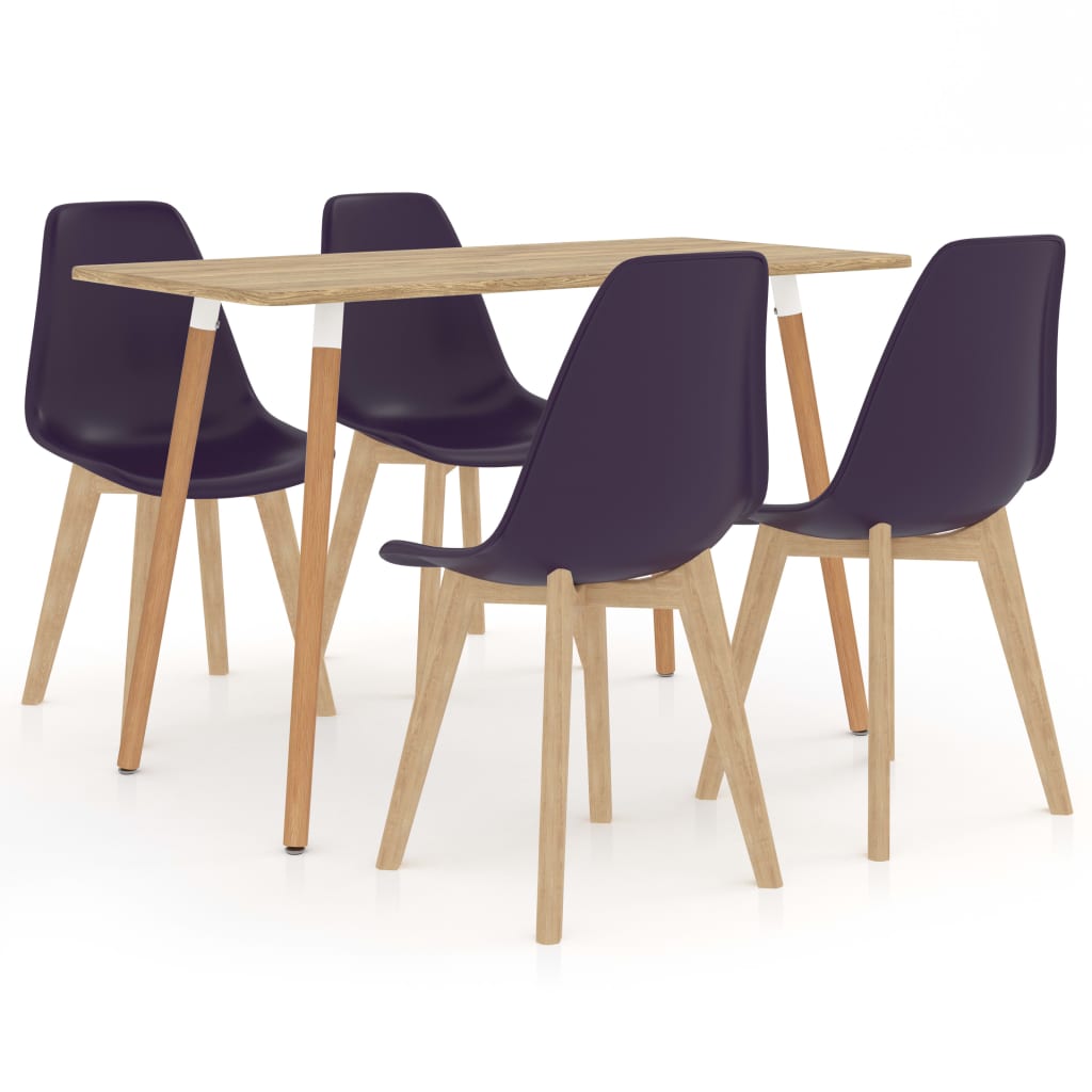 Set mobilier de bucatarie cu 5 piese, vidaXL, Plastic, 120 x 60 x 75 cm, Mov