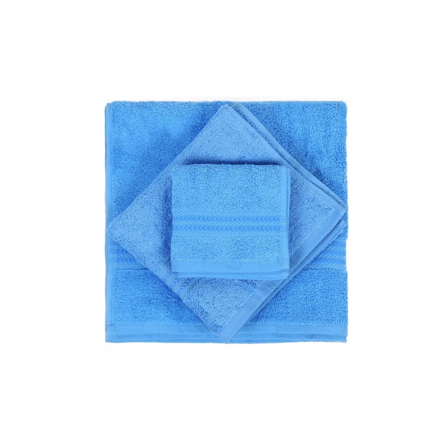 Set 3 prosoape bumbac 100%,Hobby Home, dimensiuni 30x50cm, 50x90cm, 70x140cm, Bleu