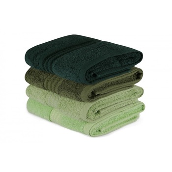 Set 4 prosoape bumbac 100%,Hobby Home, dimensiuni 50x90cm, Rainbow Verde Set 4 prosoape bumbac 100%,Hobby Home, dimensiuni 50x90cm, Rainbow Verde