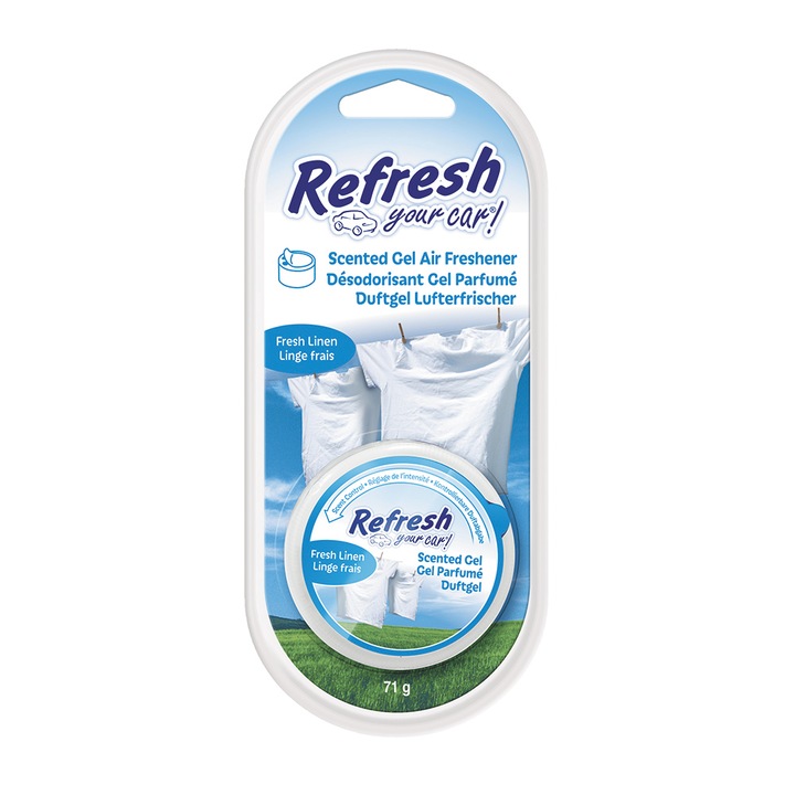 Odorizant auto gel Refresh Your Car, Fresh Linen, 71g