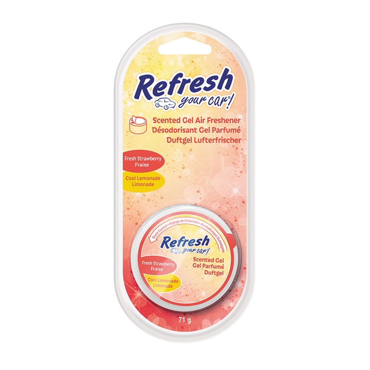 Odorizant auto gel Refresh Your Car, Strawberry/Cool Lemonade, 71g