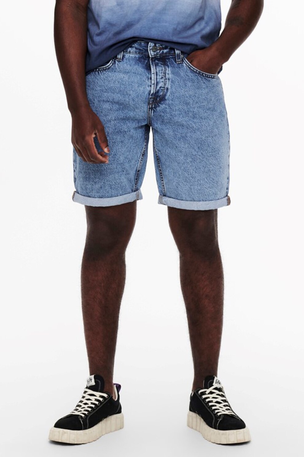 Only & Sons, Pantaloni scurti din denim Onsavi, Albastru, L