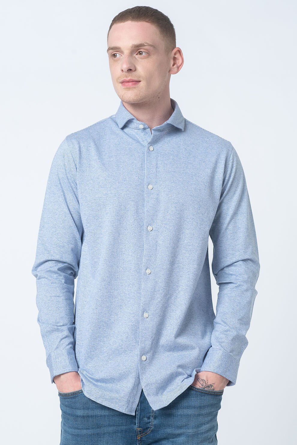 Selected Homme, Camasa slim fit, Albastru azur