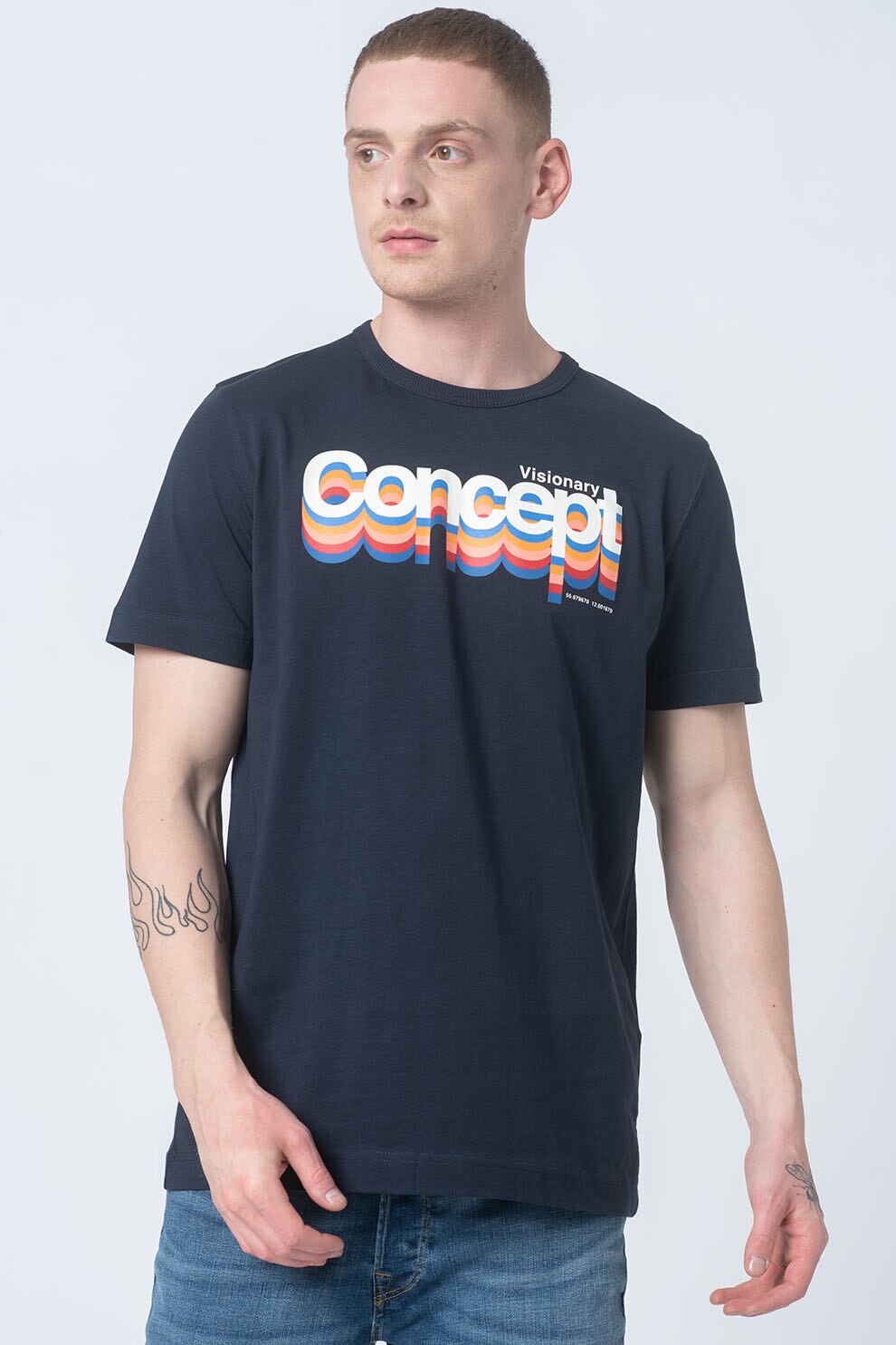 Selected Homme, Tricou de bumbac organic Havalon, Bleumarin