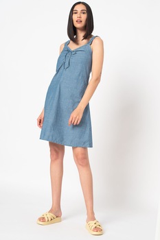 Vero Moda, Rochie mini din material chambray cu croiala in A Akela, Albastru lavanda Vero Moda, Rochie mini din material chambray cu croiala in A Akela, Albastru lavanda