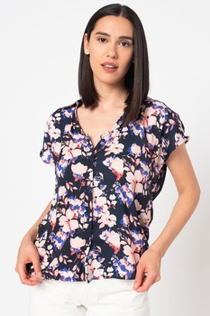 Vero Moda, Camasa cu imprimeu floral Ines Felicity, Bleumarin/roz/violet Vero Moda, Camasa cu imprimeu floral Ines Felicity, Bleumarin/roz/violet