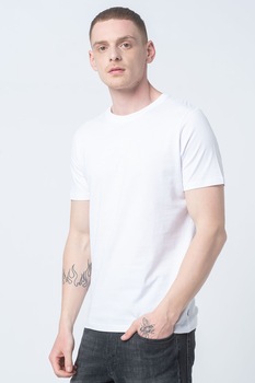 Jack&Jones, Set de tricouri din bumbac organic - 5 piese, Alb/Negru/Bleumarin Jack&Jones, Set de tricouri din bumbac organic - 5 piese, Alb/Negru/Bleumarin