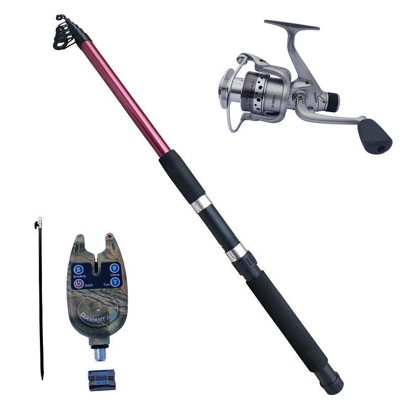 Pachet lanseta telescopica Diamant alb 2.7 m, mulineta FS 5000, senzor si suport, putere de aruncare 40-80 g