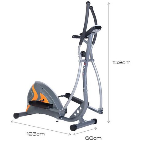 Bicicleta fitness eliptica HMS H2205, volanta 6 kg, greutate maxima utilizator 120 kg, gri