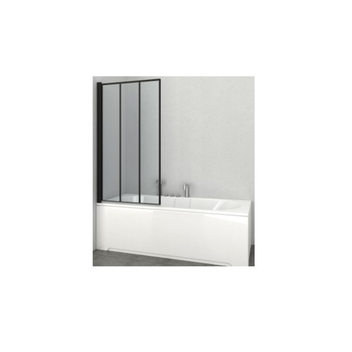 Параван за вана SANOTECHNIK, 78-80x140 см, Прозрачно стъкло 4 мм, Черен профил
