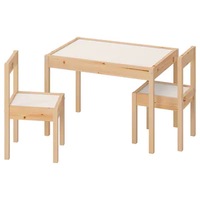set masuta pentru copii  2 scaune lemn masiv de pin natur imagen 30_0_
0