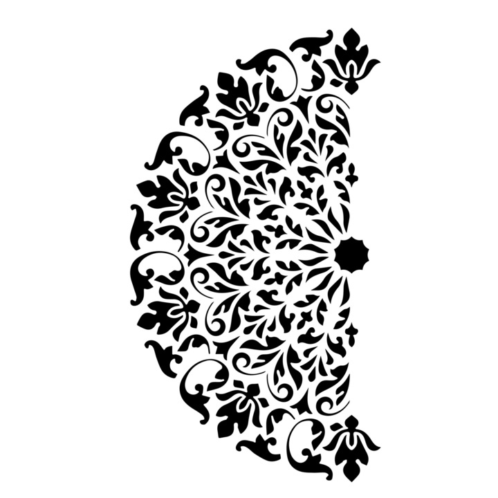 Sablon 3D, Half Mandala, 50x70 cm, reutilizabil, plastic